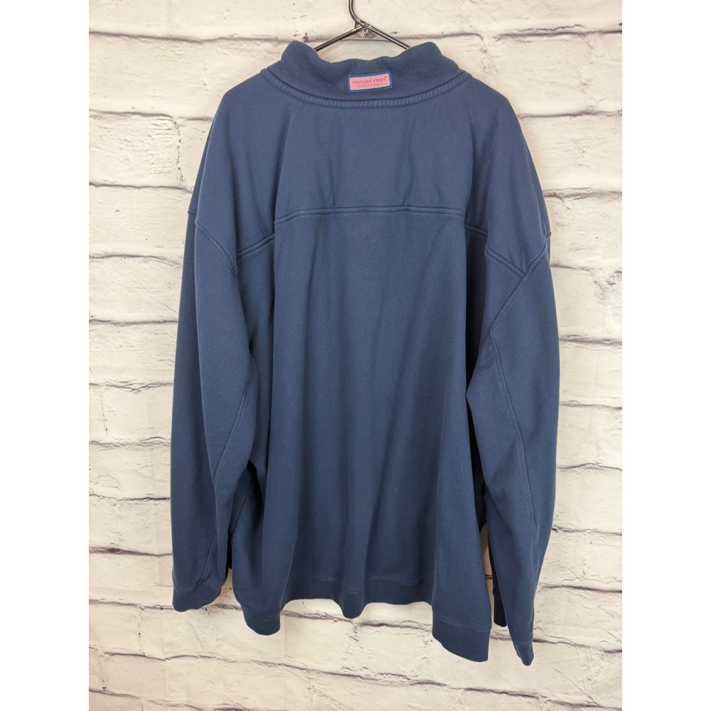 Vineyard Vines Mens 5XLB Navy Blue Salt Washed Shep Shirt Quarter Zip Pullover - Picture 6 of 6